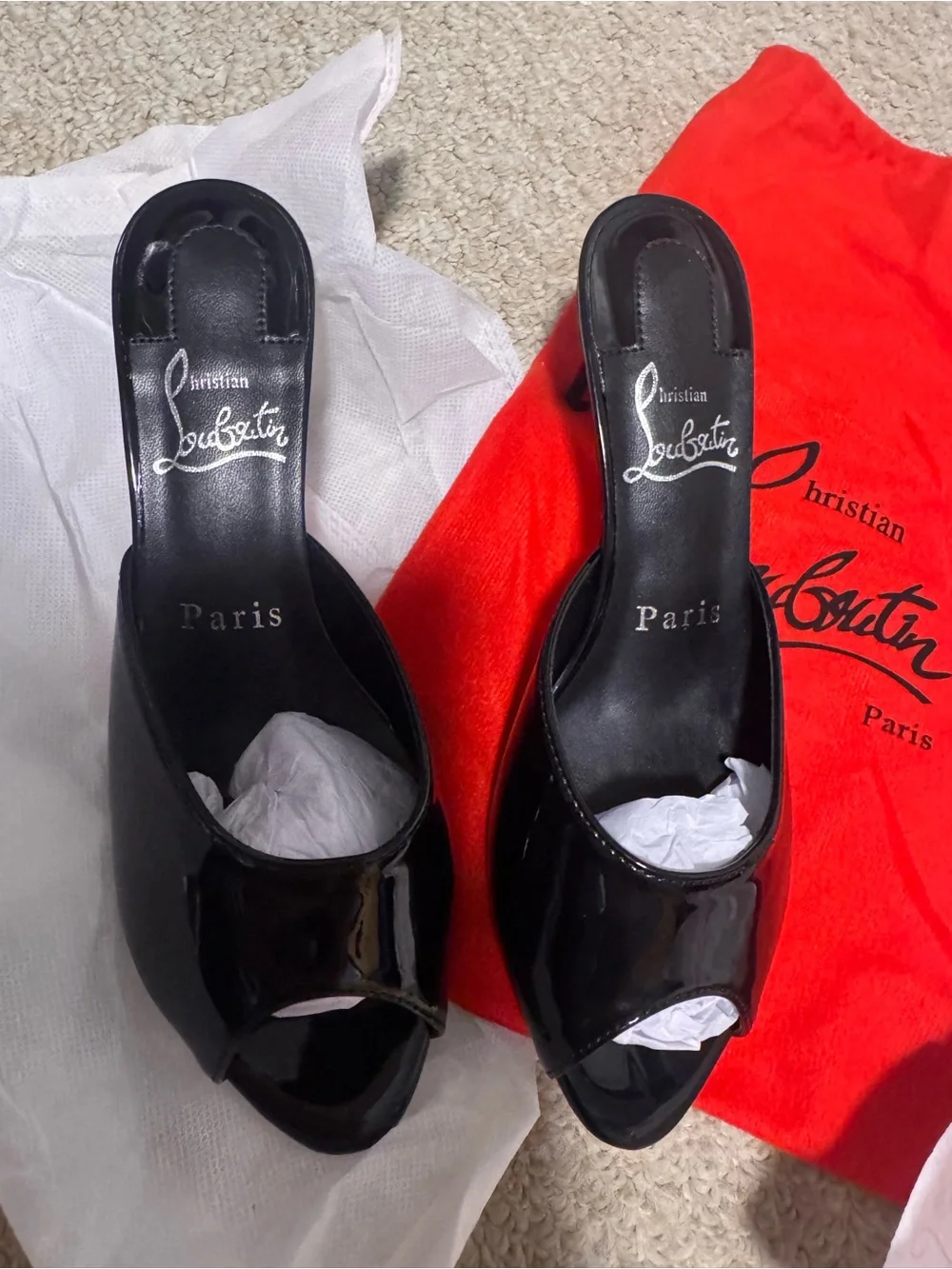 New Red Bottom Sandal Heels - Picture 2 of 6